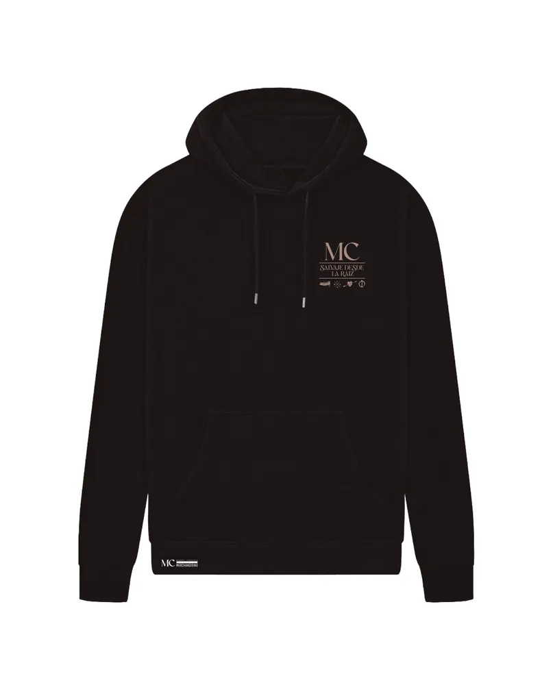Sudadera Capucha Unisex "Salvaje desde la Raíz" Negra